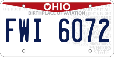 OH license plate FWI6072