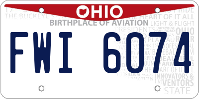 OH license plate FWI6074