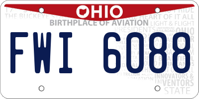 OH license plate FWI6088