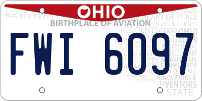 OH license plate FWI6097