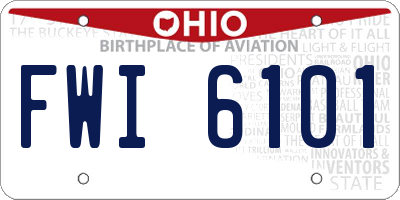 OH license plate FWI6101