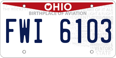 OH license plate FWI6103