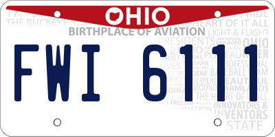 OH license plate FWI6111