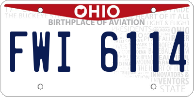 OH license plate FWI6114