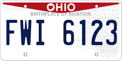 OH license plate FWI6123