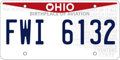 OH license plate FWI6132