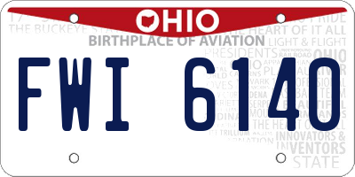 OH license plate FWI6140