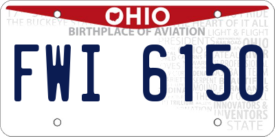 OH license plate FWI6150