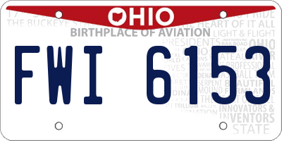 OH license plate FWI6153