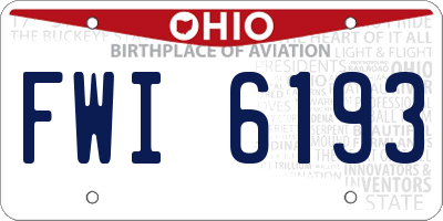 OH license plate FWI6193