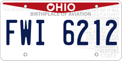 OH license plate FWI6212