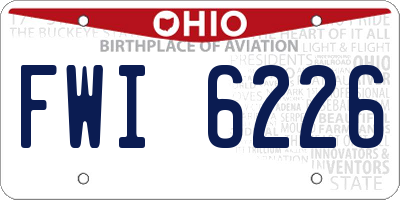 OH license plate FWI6226