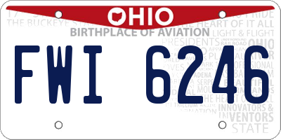 OH license plate FWI6246