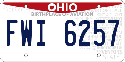 OH license plate FWI6257