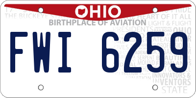 OH license plate FWI6259