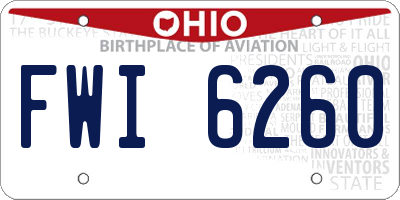 OH license plate FWI6260
