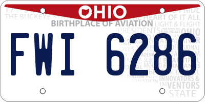 OH license plate FWI6286