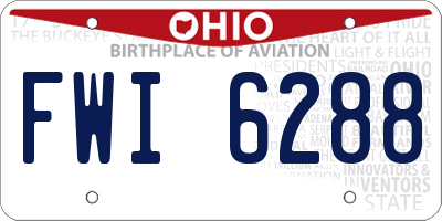 OH license plate FWI6288