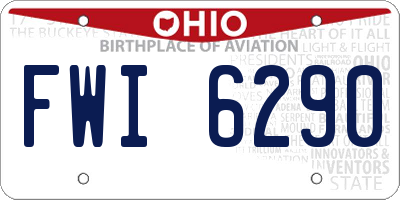 OH license plate FWI6290