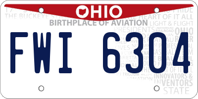 OH license plate FWI6304