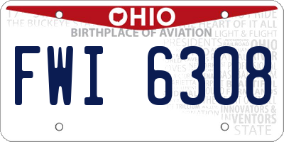 OH license plate FWI6308