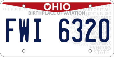 OH license plate FWI6320