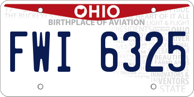 OH license plate FWI6325