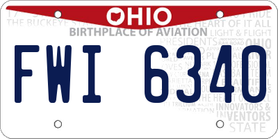 OH license plate FWI6340