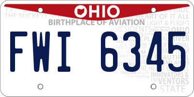 OH license plate FWI6345