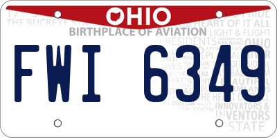 OH license plate FWI6349