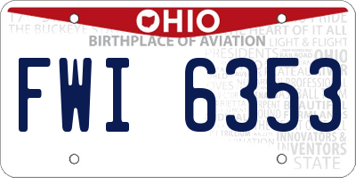 OH license plate FWI6353