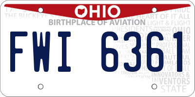OH license plate FWI6361