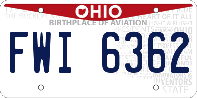 OH license plate FWI6362