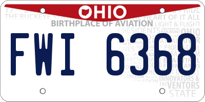 OH license plate FWI6368