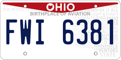 OH license plate FWI6381