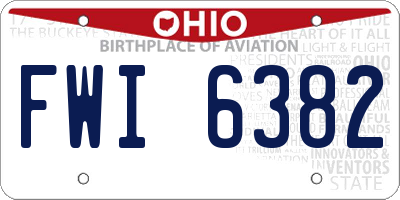 OH license plate FWI6382
