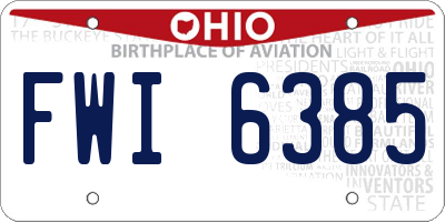 OH license plate FWI6385