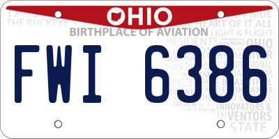 OH license plate FWI6386