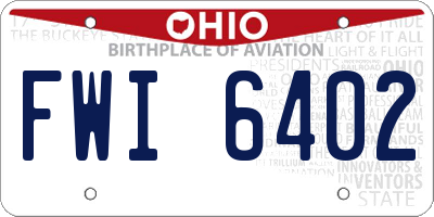 OH license plate FWI6402