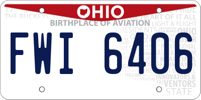 OH license plate FWI6406