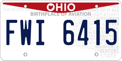 OH license plate FWI6415