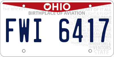 OH license plate FWI6417