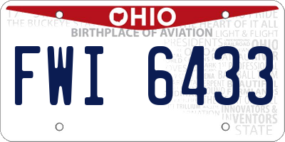 OH license plate FWI6433