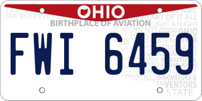 OH license plate FWI6459