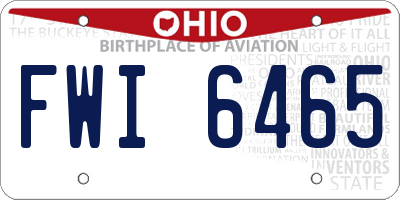 OH license plate FWI6465