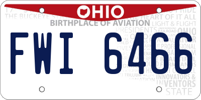 OH license plate FWI6466