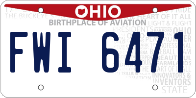 OH license plate FWI6471