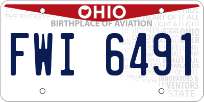 OH license plate FWI6491