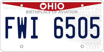 OH license plate FWI6505