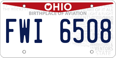 OH license plate FWI6508